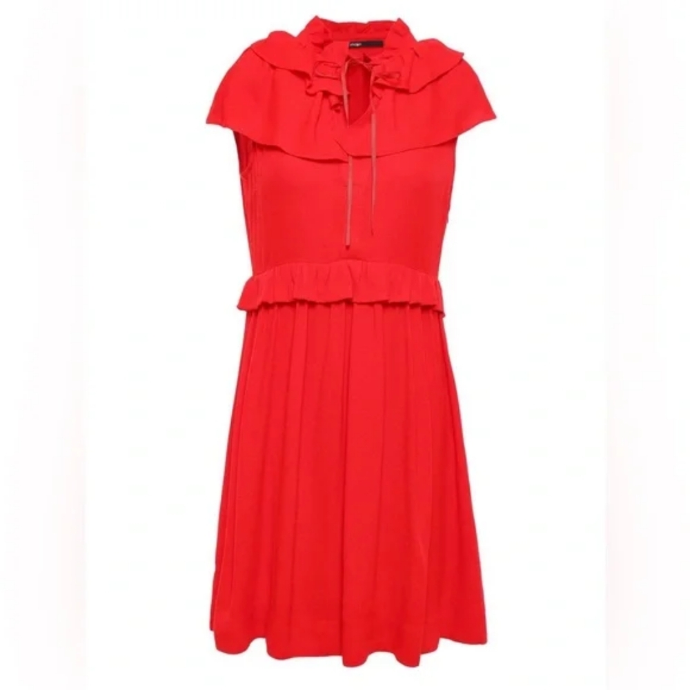 Maje Rutta Ruffled Crepe Mini Dress - Picture 12 of 15
